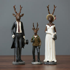 Figurine de wapiti de style vintage, ornement de cerf en résine de pays américain pour salon, <span class=keywords><strong>mariage</strong></span> ou décor d'armoire - Product Image 4