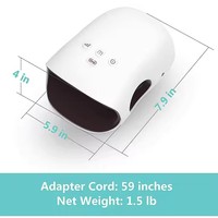 Masseur de main portable chauffant avec compresse chaude, ondes d'air, airbag, fonction musicale, 4 têtes réglables, 3 modes