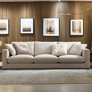 Bộ ghế sofa mô đun hiện đại tối giản màu trắng, chất liệu vải, nội thất phòng khách, thiết kế đơn giản kiểu châu Âu, mút làm mát đặc biệt - Product Image 4