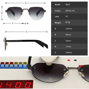 Logo Custom 2026 Fashion Retro Rimless Men Sun Glasses UV400 <b>Gradient</b> Shades Big Frame Polit <b>Sunglasses</b> - Product Image 5