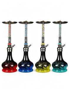 Cachimba de Vidrio de Colores Moderna con Base Metálica para Exhibición en Bares y Salones - Product Image 3