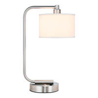 Lampe de table design en tissu de tambour décoratif, lampe de chevet de luxe avec port de charge USB pour la salle de lecture, l'hôtel, la maison, le bureau