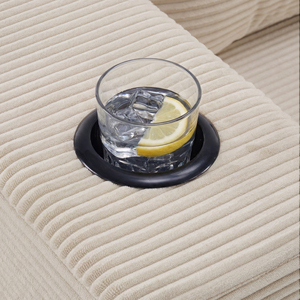 Contemporary Two-Seater Convertible Sofa Bed, Vacuum Packed Boucle Leisure Couch with Built-in Cup Holders - Product Image 5