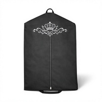Housse de costume de mariage de luxe blanche, sac de rangement pour robe avec broderie dorée et fermeture éclair, élégante et anti-poussière