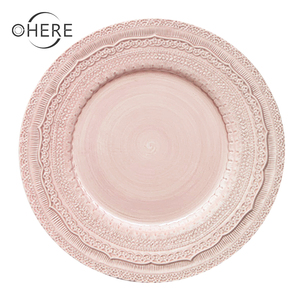 Großhandel Hochwertiges Spitzen-Porzellan-Geschirrset Luxuriöses Catering Elfenbein Modern 13-Zoll Platzteller für Hochzeiten - Product Image 2