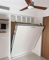 Lit mural Murphy moderne personnalisable avec cadre en fer, design pliable invisible, gain de place, réglable, en coton