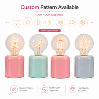 Ampoule LED en forme de cœur, de cloche ou de lune, type Edison, alimentée par piles, avec base en céramique colorée, pour la décoration, prix d'usine, idéale comme cadeau