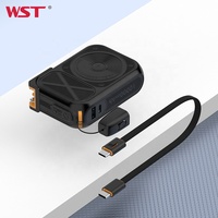 WST Hand Rope Teléfono móvil Powerbank Entrada de CA PD 20W Carga rápida Inalámbrico Magnético 10000mAh Power Bank con cable