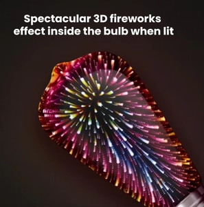 Lâmpada LED 3D Efeito Fogos de Artifício <span class=keywords><strong>Base</strong></span> E26 SMD LED com Controle Remoto para Jardim Design Prisma ST19 Multicolorida 1 Unidade - Product Image 3