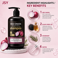Shampoo à l'huile de graines noires d'oignon rouge JSY 300ml, fortifiant, volumisant, soin du cuir chevelu, à base de plantes, étiquette privée OEM ODM