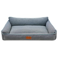 Lit pour chien en toile rectangulaire moderne de luxe, grand format, résistant aux morsures, imperméable, portable