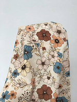 Nouvelle mode vestes à fleurs pour femmes Patchwork Crop Design Baggy col rond imprimé décoré femmes vestes à manches longues