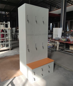 <span class=keywords><strong>Casier</strong></span> en métal vestiaire salle de gym 6 portes armoire en métal casiers avec <span class=keywords><strong>banc</strong></span> et porte-<span class=keywords><strong>chaussures</strong></span> Z forme porte en acier <span class=keywords><strong>casier</strong></span> - Product Image 5