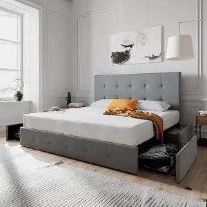럭셔리 유럽 현대 디자인 전문 제조 호텔 침대 킹 퀸 사이즈 더블 침대 기본 프레임 침실 가구