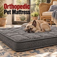 Grand matelas orthopédique pour chien avec surface matelassée grise et bordure finie pour les programmes OEM de produits pour animaux de compagnie