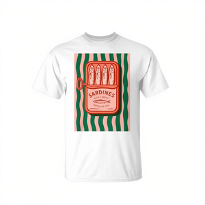 Camiseta de verano con gráfico retro de sardinas enlatadas para mujer - Product Image 2