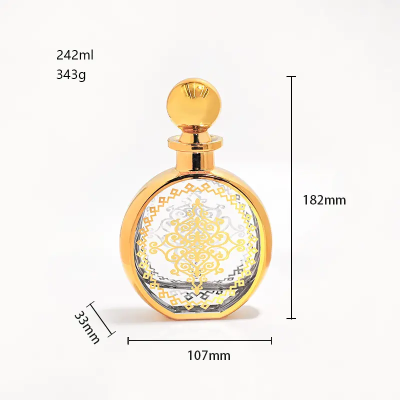 Midden-Oosten Dubai Arabische Lege Luxe 250Ml Geurparfum Fles Etherische Olie Glazen Fles