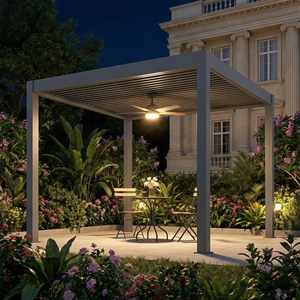 Pergola de jardin pour maison d'hôtes au style Instagrammable, abri d'ombre panoramique pour espace extérieur de location de vacances, gazebo extérieur en aluminium - Product Image 1