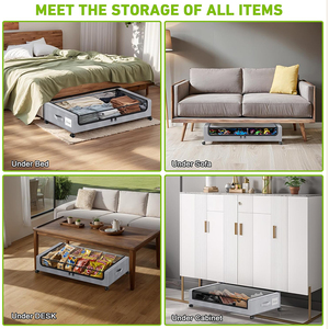 Boîte de rangement en <span class=keywords><strong>tissu</strong></span> multifonctionnelle de grande capacité, nouvelle, amovible, sous le lit, fenêtres, réutilisable, carrée, pour couettes, literie, vêtements - Product Image 5