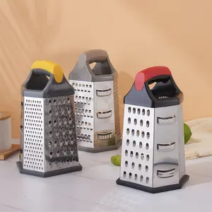 High quality kitchen gadgets stainless steel coconut cassava grater 6 sides box grater