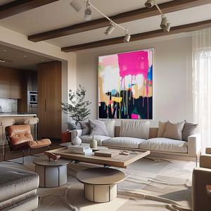 Arte de Pared, Decoración del Hogar, Pintura Hecha a Mano de Lujo, Decoración del Hogar, Arte de Pared, Pintura al Óleo Abstracta Colorida sobre Lienzo - Product Image 3