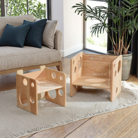 Ensemble table et chaises pour enfants en bois naturel massif personnalisable pour garçons filles pour la cuisine, la maison, le bureau, le salon ou l'hôtel