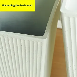 Moderno Grande Planta Verde Pássaro Paraíso Resina Flower Pot Espessado Plástico Quadrado Alto Pot para Sala Varanda Design Especial - Product Image 2