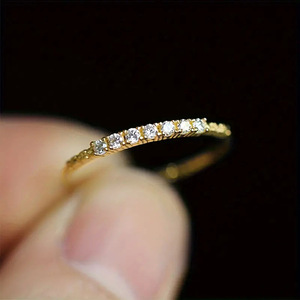 Anello Minimalista con Zirconi per Donne, Gioiello Semplice per Uso Quotidiano, Moda, Fidanzamento, Regalo per Feste - Product Image 5