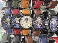 Montre mécanique Hyf Miyota 42 mm, chronographe, boîtier en acier inoxydable, bracelet en cuir 20 mm, cadran analogique décontracté pour homme, verre minéral