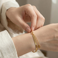 Bracelet de mode unique, plaqué or, chaîne en acier inoxydable, accessoires, bijoux pour femmes, bracelet pour femmes