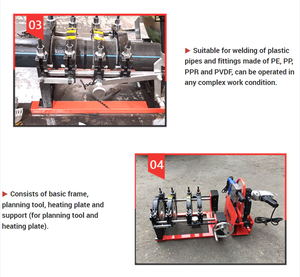 工場供給160mm2クランプ手動バットフュージョン機HDPE熱融着溶接機HDPEパイプバット溶接機 - Product Image 6