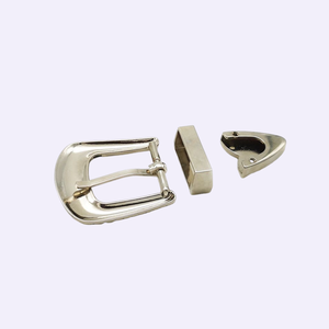 Usine bon prix 25mm boucle de ceinture de style occidental pour femmes boucle à ardillon 3 pièces en alliage de zinc rayé - Product Image 6