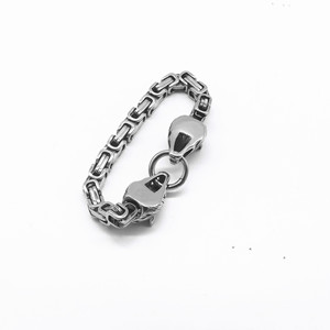 Bracelet en acier titane yunnique avec tête de loup, bijoux pour hommes en acier inoxydable 316, design à maillons de chaîne, cadeau - Product Image 3