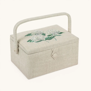 Grand panier de <span class=keywords><strong>couture</strong></span> brodé vintage, boîte d'organisation pour artisanat, kit de broderie avec poignée en bois, vente en gros directe usine - Product Image 3