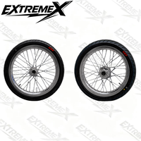 Juego de Ruedas Delanteras y Traseras Supermoto de 17 Pulgadas en Cromo Plateado para Motocicletas Eléctricas Talaria MX3 MX4