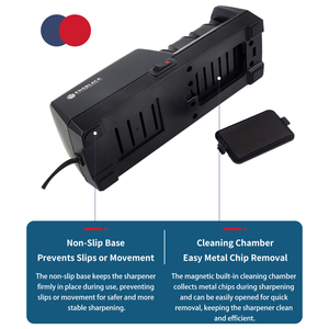 Aiguiseur de <span class=keywords><strong>couteaux</strong></span> électrique innovant à trois étapes : affûtage sans effort des lames à double tranchant <span class=keywords><strong>pour</strong></span> la cuisine, la maison, l'hôtel, utilisation - Product Image 5