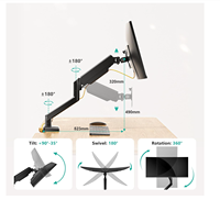 Soporte de monitor de mesa individual universal para soporte de monitor LCD de 14 ''-32''