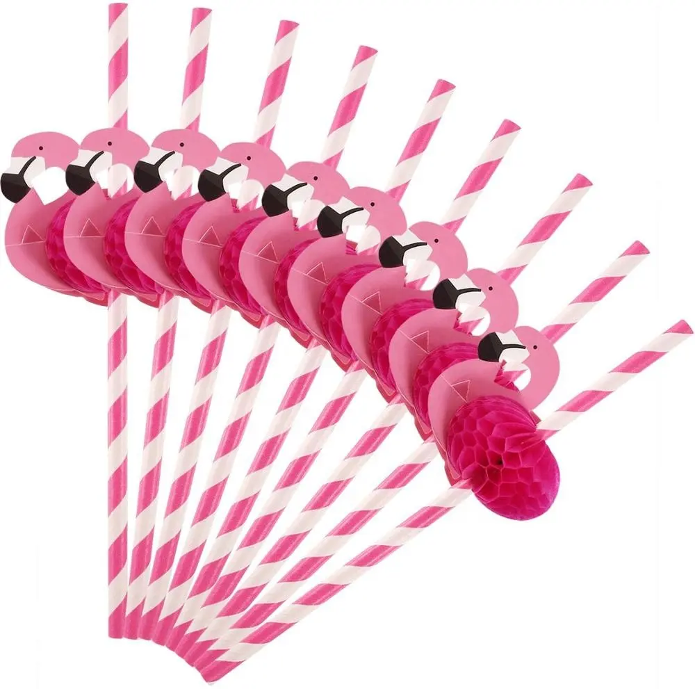 FSC Фламинго бумажные соломинки украшения одноразовые Коктейльные питьевые соломинки