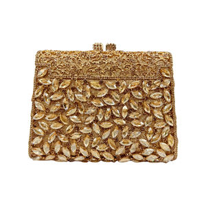 Bolso de mano de cristal para mujer, con pedrería, cadena y cuentas, brillante, para cóctel o boda - Product Image 1