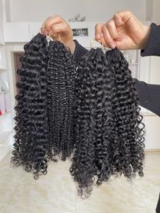 Factory Wholesale 100% Virgin Human Crochet Hair Braid Kinky Curly Human Hair Crochet Pre Loop Feathering Tip Crochet Human Hair - Product Image 3