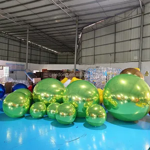 वाणिज्यिक सजावटी pvc inflatable दर्पण बॉल बड़ी चमकदार गेंद को सौंपना