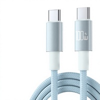 Kabel Pengisi Daya Cepat 100W USB-C ke C Tipe-C untuk Aksesoris Ponsel, Berbahan Nilon Kepang, untuk Pengisian Daya Ponsel dan Laptop dengan Chip E-Mark