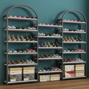 Cửa hàng tường nghiêng <span class=keywords><strong>6</strong></span> lớp mái vòm vàng khung hiển thị mỹ phẩm đứng, cao cấp Vòng Đầu giày túi vàng hiển thị giá - Product Image 4