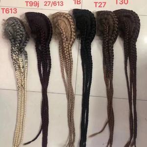 Perruques tressées Lace Front Kinky Straight Wig, perruques synthétiques tressées à l'avant de la dentelle bon marché pour les femmes noires - Product Image 4