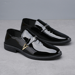 Chaussures habillées tendance en cuir PU pour hommes grandes tailles, brillantes, décontractées, à enfiler, à bout pointu, polyvalentes pour jeunes - Product Image 6