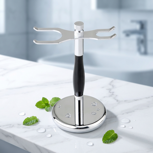 Support de rasoir et de brosse à raser en laiton perlé avec double support, réutilisable, écologique et étanche pour l'entretien de la barbe - Product Image 6
