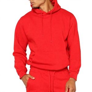 Conjunto Deportivo Informal de 2 Piezas para Hombre, Sudadera con Capucha Roja y Pantalones Deportivos con Cordón, Ropa Deportiva Informal - Product Image 3