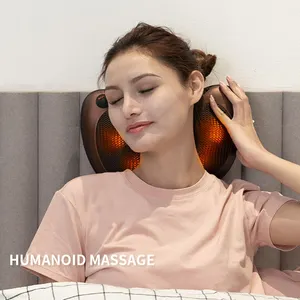 Lichang relajante shiatsu infrarrojo cuello y espalda masaje cojín eléctrico coche masajeador almohada