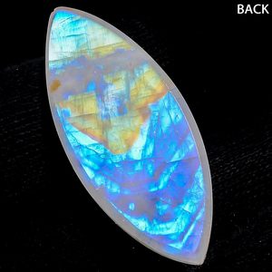 Piedra Preciosa de Piedra Lunar Arcoíris Natural, 25.5+ Quilates, Corte Marquesa, Pulida, Azul, Blanco y Gris, para Joyería - Product Image 3