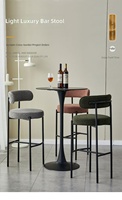 Tabouret de bar de luxe de style nordique, tabouret haut pour usage domestique, dossier moderne minimaliste, chaise de comptoir de bar, design en fer forgé, fabriqué en Chine